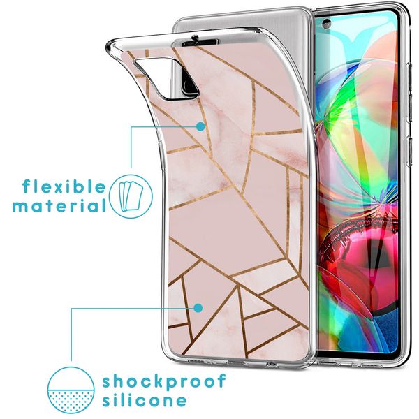 imoshion Design hoesje Samsung Galaxy A71 - Grafisch Koper / Roze