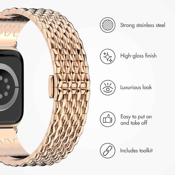 Selencia Steel Dragon Band Apple Watch | 44/45/46/49 mm - Rose Gold