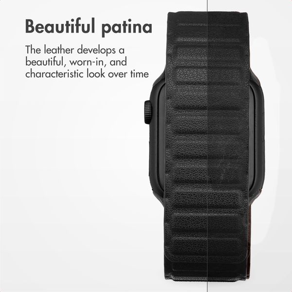 Accezz Magnetic genuine leather band Apple Watch | 38/40/41/42 mm - Black