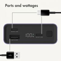 imoshion Ultra Series Aluminium Powerbank 20,000 mAh - Quick Charge and Power Delivery - Tropical Violet