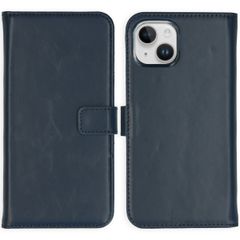Selencia Genuine Leather Book Case Apple iPhone 15 - Blue