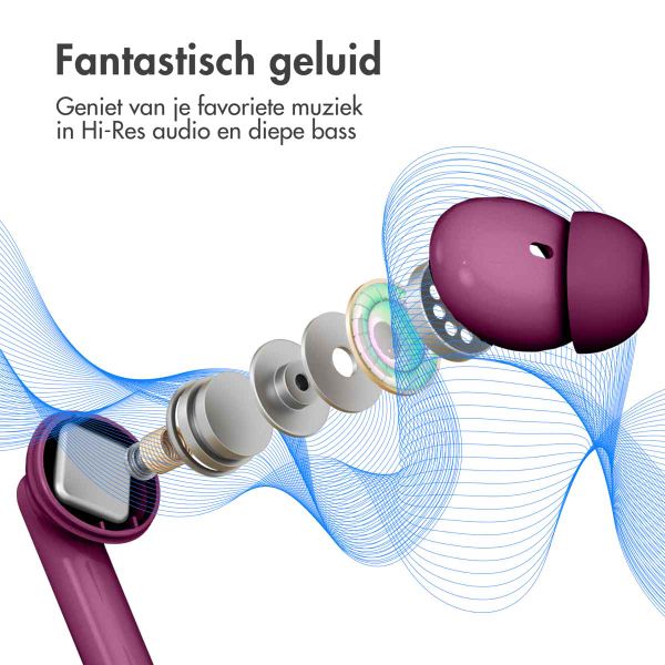 imoshion Aura Pro In-Earbuds - Draadloze oordopjes - Bluetooth draadloze oortjes - Met ANC noise cancelling functie - Bordeaux