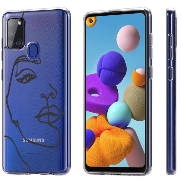 imoshion Design hoesje Samsung Galaxy A21s - Abstract Gezicht