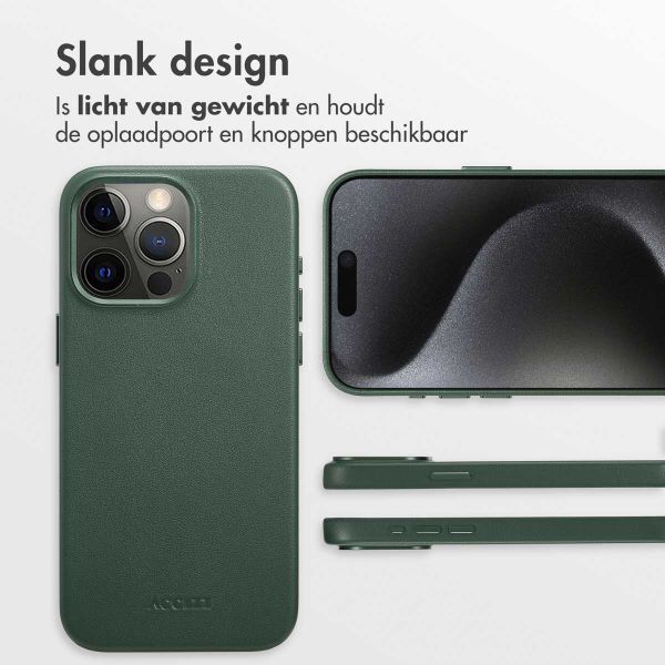 Accezz MagSafe Leather Backcover Apple iPhone 15 Pro Max - Cedar Green