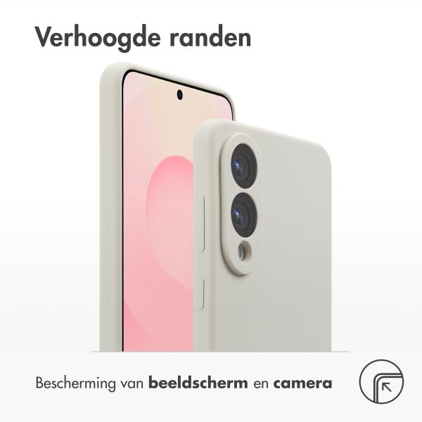 Accezz Liquid Silicone Backcover met MagSafe Samsung Galaxy S25 Edge - Stone