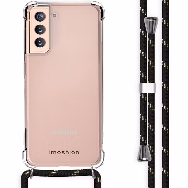 imoshion Backcover met koord Samsung Galaxy S21 - Zwart & Goud