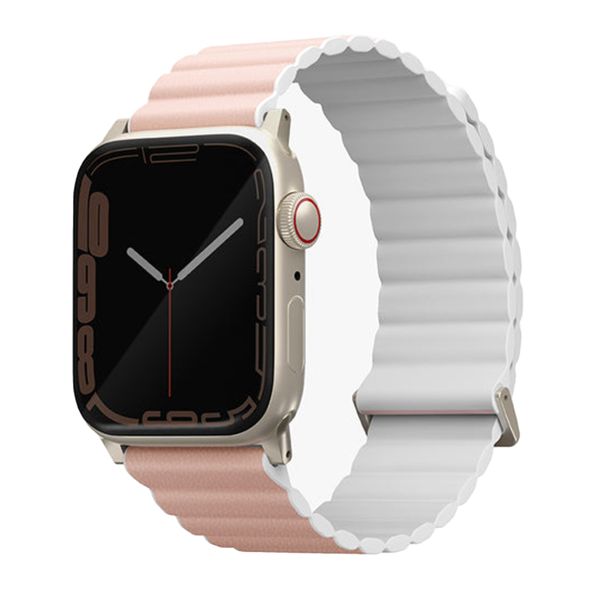 Uniq Revix Premium Edition dubbelzijdig bandje Apple Watch Series 1 t/m 10 / SE / Ultra (2) (44/45/46/49 mm) - White/Blush Pink