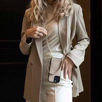 Selencia Nova Croco Phone Case with Cord and Card Holder Apple iPhone 17 Pro - Beige