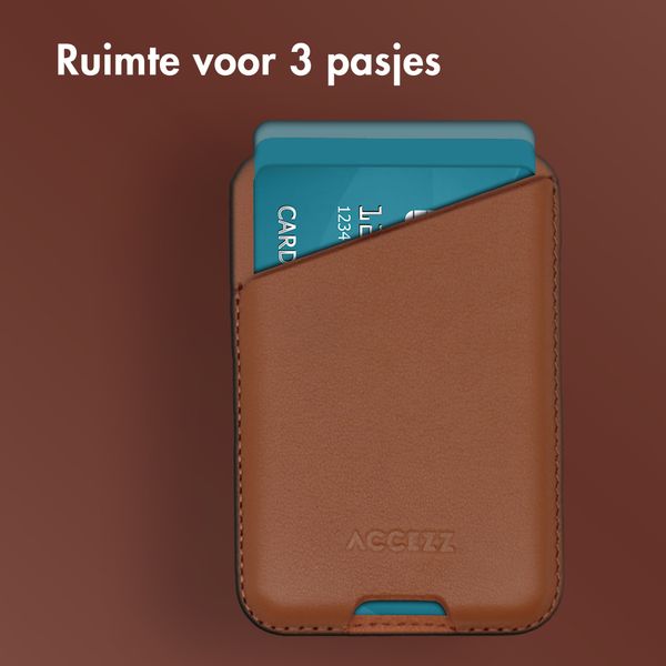Accezz Leren Kaarthouder - Geschikt voor MagSafe en Qi2 - Sienna Brown