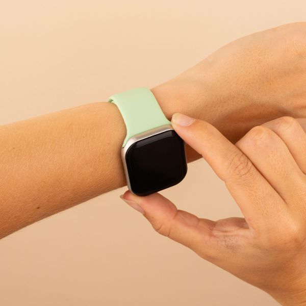 imoshion Siliconen⁺ bandje Apple Watch Series 1 t/m 9 / SE (38/40/41 mm) | Series 10 / 11 (42 mm) - Maat S/M - Pistachio