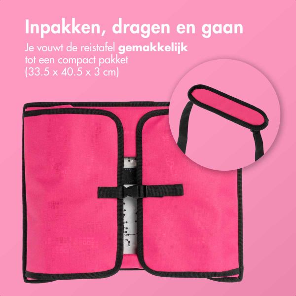 imoshion Reistafel - tablethouder auto - 7 opbergvakken - inclusief 2 kleurplaten - Roze