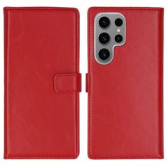 Selencia Echt Leren Bookcase Samsung Galaxy S24 Ultra - Rood