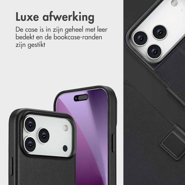Accezz Leather Bookcase 2-in-1 met MagSafe Apple iPhone 17 - Onyx Black