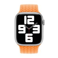 Apple Gevlochten solobandje Apple Watch | 38/40/41/42 mm - Maat 8 - Bright Orange