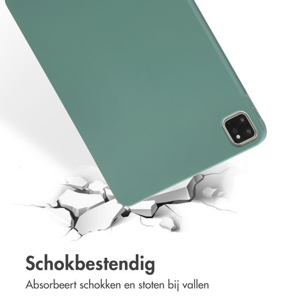 Accezz Liquid Silicone Backcover met penhouder Apple iPad Pro 11 (2022 / 2021 / 2020 / 2018) - Donkergroen