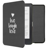 imoshion Design Slim Hard Case Sleepcover Kobo Clara HD-Live Laugh Love