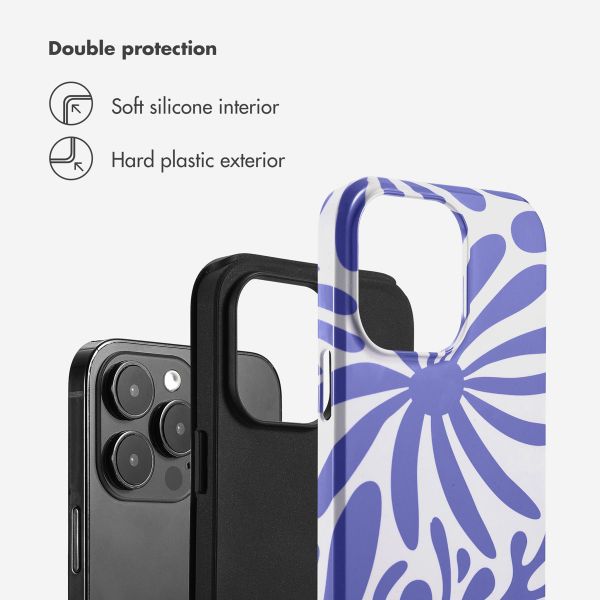 Selencia Vivid Back Cover Apple iPhone 14 Pro Max - Modern Bloom Sapphire Blue