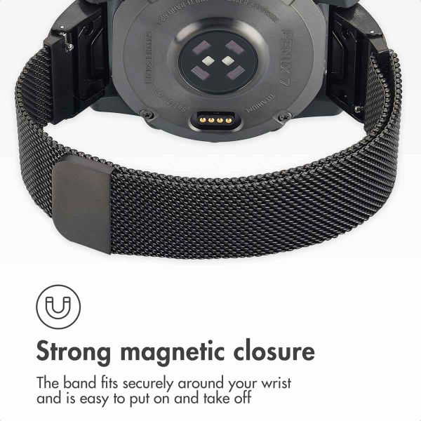 imoshion QuickFit® Milanese Band - Garmin 20 mm Connector - Size L/XL - Black