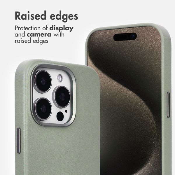 Accezz Leather Back Cover with MagSafe Apple iPhone 15 Pro - Light Grey