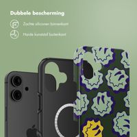 Selencia Vivid Backcover met MagSafe Apple iPhone 16 - Wavy Smiley Green