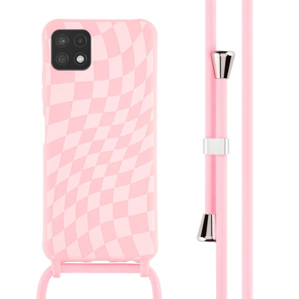 imoshion Siliconen design hoesje met koord Samsung Galaxy A22 (5G) - Retro Pink