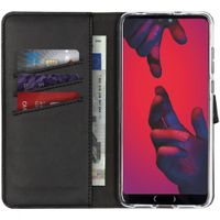 Selencia Echt Lederen Bookcase Huawei P20 Pro - Zwart