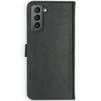 Selencia Echt Leren Bookcase Samsung Galaxy S21 - Groen