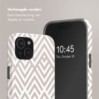 Selencia Vivid Backcover met MagSafe Apple iPhone 15 - Beige Zigzag