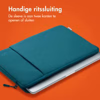 imoshion Laptop hoes 14 inch - Laptopsleeve met vak - Petrol Green