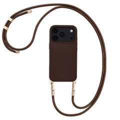 Selencia Universeel Telefoonkoord met 2 haken - verstelbaar - Choco Brown