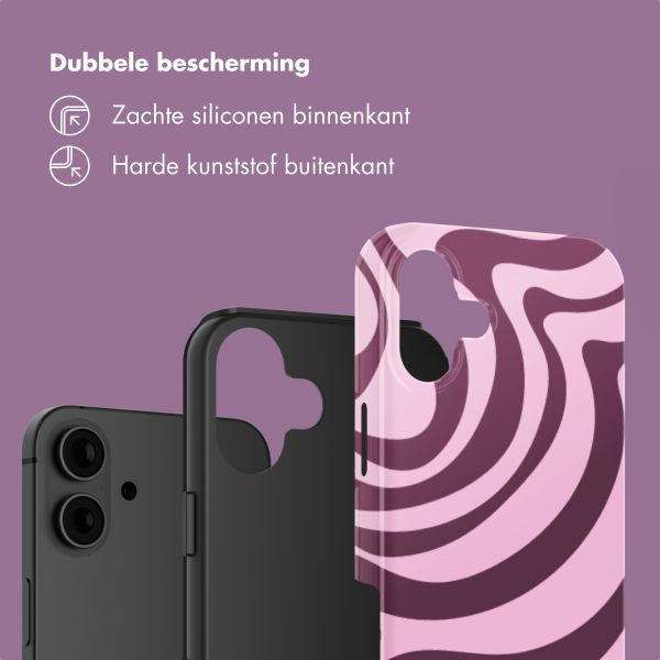 Selencia Vivid Backcover Apple iPhone 16 - Wavy Swirl Pink Plum