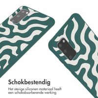 imoshion Siliconen design hoesje met koord Samsung Galaxy S20 - Petrol Green Groovy