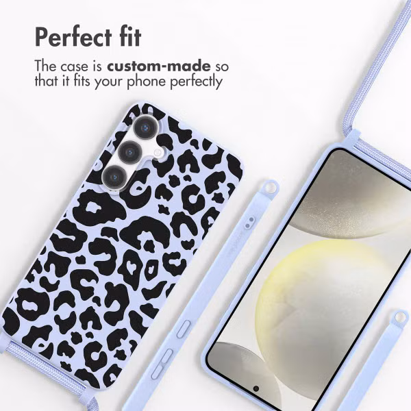 imoshion Siliconen design hoesje met koord Samsung Galaxy S24 Plus - Animal Lila