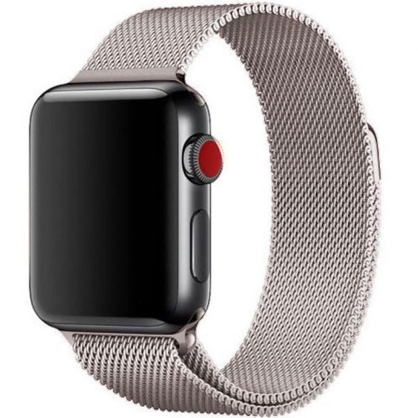 WiWu Milanese band Apple Watch Series 1 t/m 10 / SE / Ultra (2) (44/45/46/49 mm) - Sterrenlicht