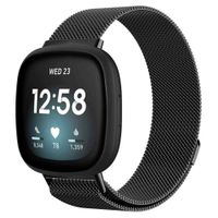 imoshion Milanees magnetisch bandje Fitbit Versa 3 - Maat S - Zwart