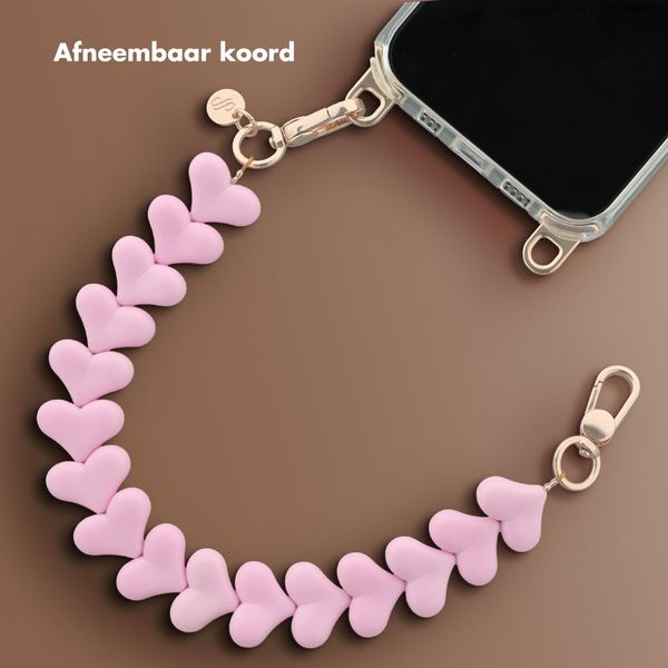 Selencia Transparent Case with Hooks + Lova Wrist Strap Apple iPhone 11 - Cotton Candy