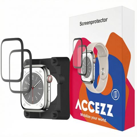 Accezz 2x Screenprotector met applicator Apple Watch Series 7-9 - 45 mm