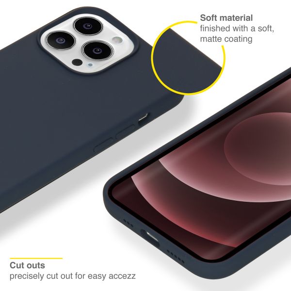 Accezz Liquid Silicone Backcover Apple iPhone 13 Pro Max - Donkerblauw