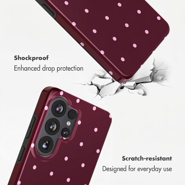 Selencia Vivid Back Cover Samsung Galaxy S26 Ultra - Happy Dots Burgundy