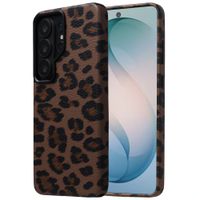 Selencia Sabi Back Cover Panther Print with MagSafe Samsung Galaxy S26 Ultra - Mocha Brown