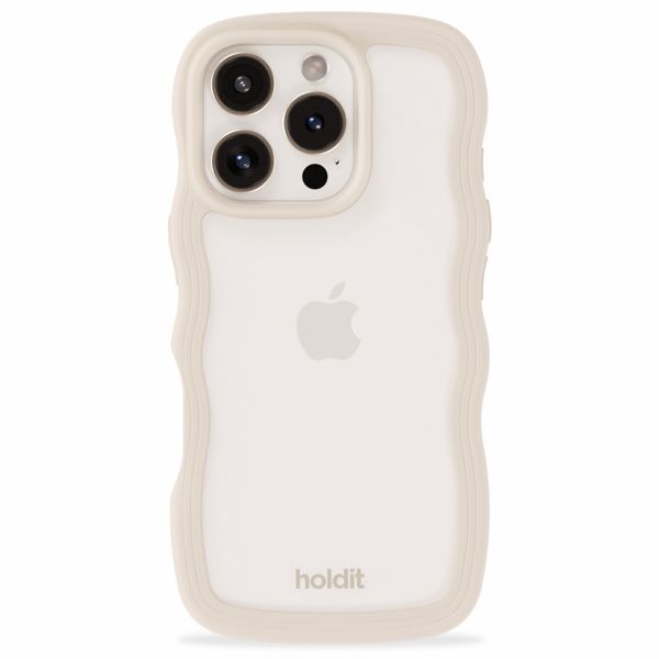 Holdit Wavy Case iPhone 16 Pro - Light Beige / Transparent