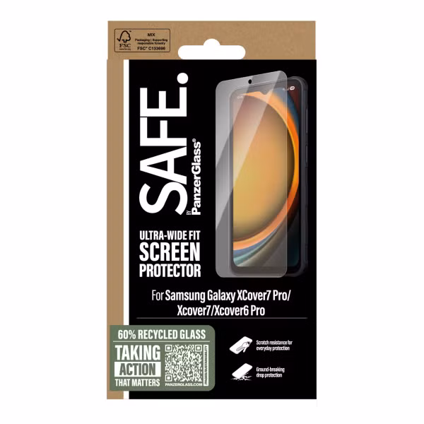 SAFE by PanzerGlass Ultra-Wide Fit Screenprotector Samsung Galaxy Xcover 6 Pro / 7 / 7 Pro