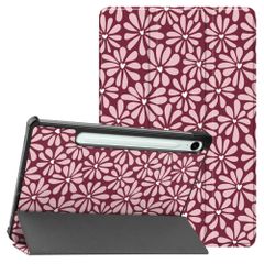 imoshion Design Trifold Bookcase Samsung Galaxy Tab S9 11.0 inch / S10 Lite / S10 FE / S9 FE 10.9 inch - Bloom Love Blush