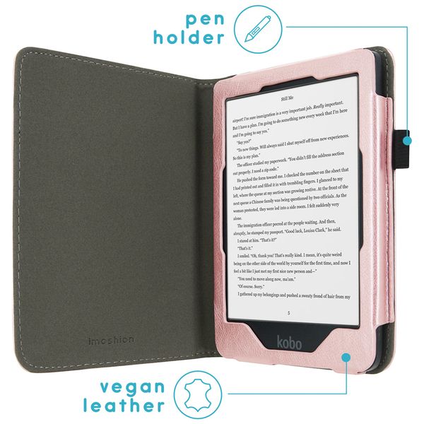 imoshion Vegan Leather Bookcase Kobo Clara HD - Rosé Goud