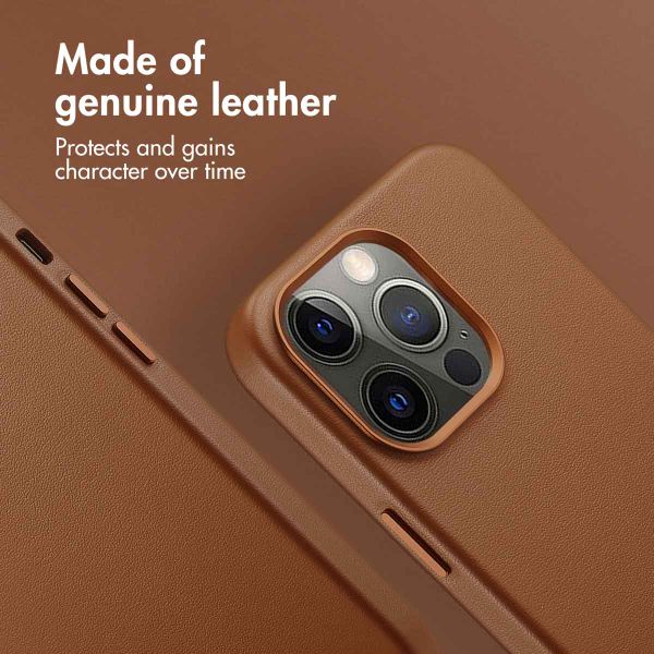Accezz Leather Back Cover with MagSafe Apple iPhone 13 Pro - Sienna Brown