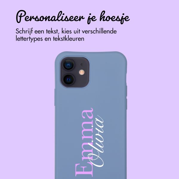 Gepersonaliseerd Color Backcover MagSafe met afneembaar koord en naam  iPhone 12 Pro - Ash Blue