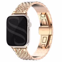Selencia Stalen draak band Apple Watch Series 1 t/m 9 / SE (38/40/41 mm) | Series 10 / 11 (42 mm) - Rosé Goud