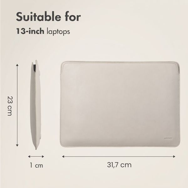Accezz Leather laptop sleeve 13 inch - Beige