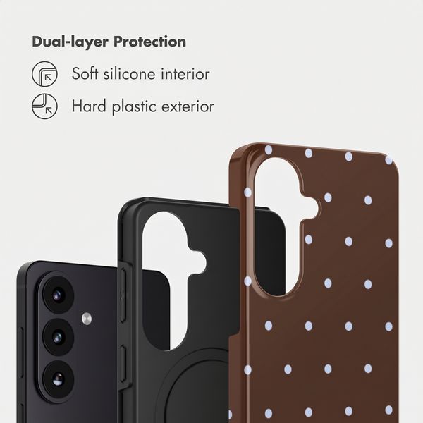 Selencia Vivid Back Cover Samsung Galaxy S26 - Happy Dots Chocolate