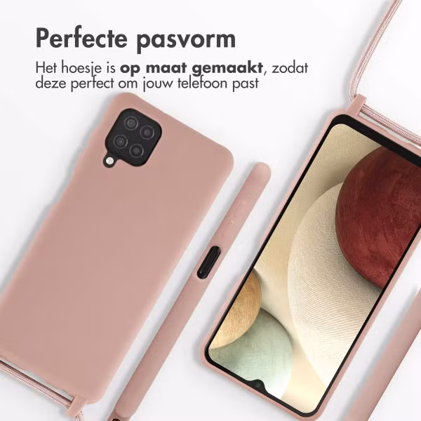 imoshion Siliconen hoesje met koord Samsung Galaxy A12 - Sand Pink